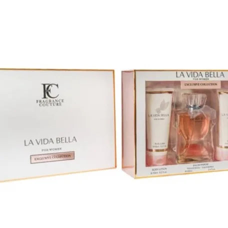 La Vida Bella fragrance set - 30ml Eau de Parfum, 100ml body lotion & 100ml shower gel